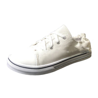 Shallow Mouth Flat Heel Sneakers Sneakers Lace Up Platform Wrinkle Heel Canvas Shoes