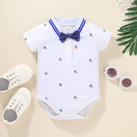 Gentleman'S Baby Short-Sleeved One-Piece Two-Piece Suit