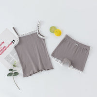 Thin Two-Piece Children's Lace Camisole Pants