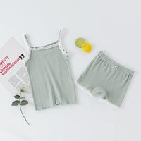 Thin Two-Piece Children's Lace Camisole Pants