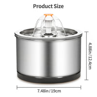 Silver Wing Round All-Steel Flower Pet Water Dispenser