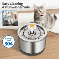 Silver Wing Round All-Steel Flower Pet Water Dispenser