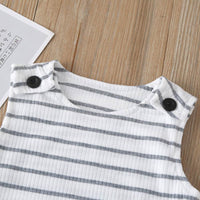Pit Striped Striped Sleeveless Bodysuit