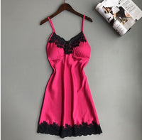 V-neck lace hem strap nightdress