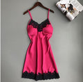 V-neck lace hem strap nightdress