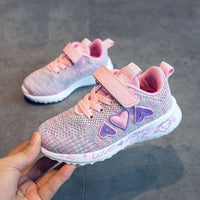 Girls' Sports Fashion Flying Woven Mesh Shoes