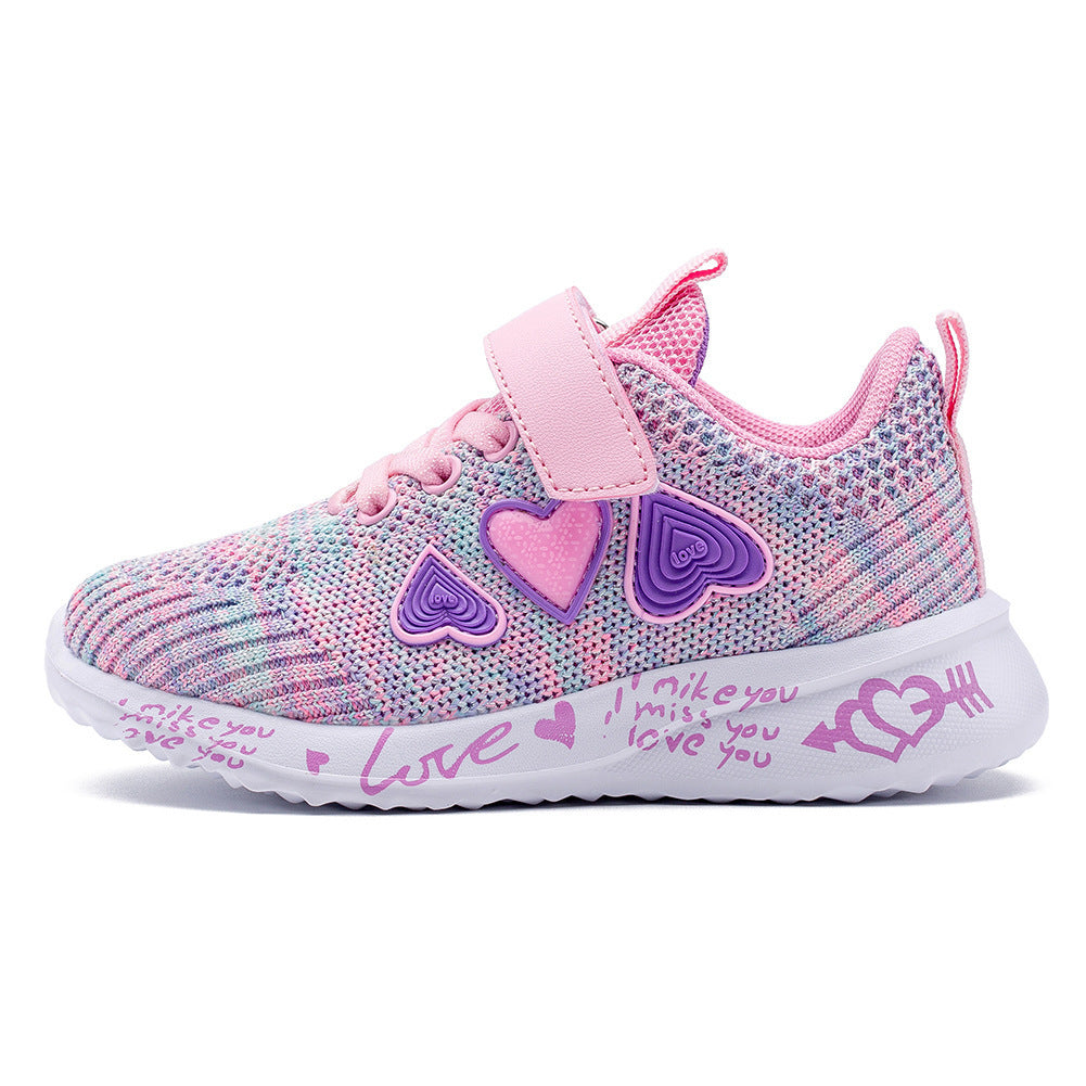 Girls' Sports Fashion Flying Woven Mesh Shoes