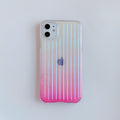 Laser Gradient Colorful Phone Case For  11 12 11 Pro Max XR XS Max X 7 8 Plus 12 Pro SE 2 Hard PC Transparent Stripe Cover