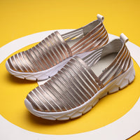 Set Foot Mesh Shoes Women's Mesh Flat One-legged Lazy Shoes Sports Travel Maternity Shoes