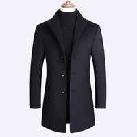 Business Casual Plus Cotton Wool Coat Men's Woolen Trench Coat