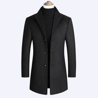 Business Casual Plus Cotton Wool Coat Men's Woolen Trench Coat