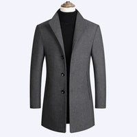 Business Casual Plus Cotton Wool Coat Men's Woolen Trench Coat