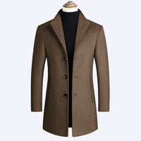 Business Casual Plus Cotton Wool Coat Men's Woolen Trench Coat