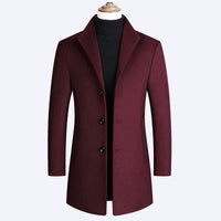Business Casual Plus Cotton Wool Coat Men's Woolen Trench Coat