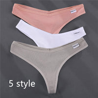 Ladies Thong Briefs Low Waist High Slit
