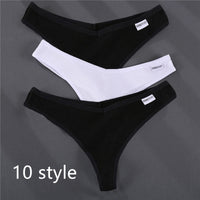 Ladies Thong Briefs Low Waist High Slit