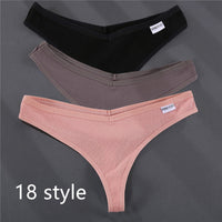 Ladies Thong Briefs Low Waist High Slit
