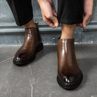 Pointed Toe Business Plus Size Leather Boots