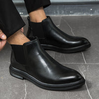 Pointed Toe Business Plus Size Leather Boots