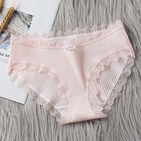 Japanese Mid-waist Lace-trimmed Girl Briefs