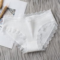 Japanese Mid-waist Lace-trimmed Girl Briefs