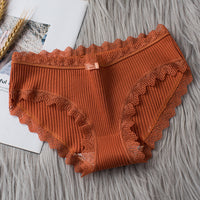 Japanese Mid-waist Lace-trimmed Girl Briefs