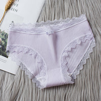 Japanese Mid-waist Lace-trimmed Girl Briefs