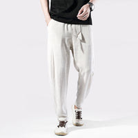 Men's Cotton Linen Pants Men's Chinese Style Loose