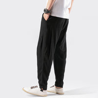 Men's Cotton Linen Pants Men's Chinese Style Loose