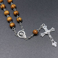 Wooden Beads Cross Catholic Rosary Rosary Bracelet
