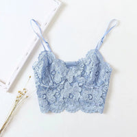 TRAF-Ladies Lace Bra, Nine-point Blouse, Retro,  Back, Adjustable Thin Strap, Fashion, Fashion