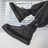 Spring Martin Boots, Men's Breathable Canvas Ankle Boots
