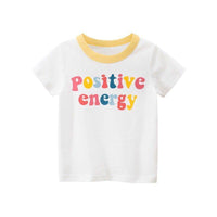 Short-sleeved T-shirt Western Style Cotton Baby Girl Round Neck Top