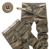 Multi-Pocket Loose High Waist Pants Plus Size