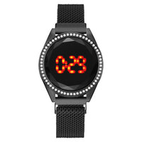 Fashion Diamond-Studded Led Electronic Ladies Watch Ladies Watch Lazy Magnet Magnet