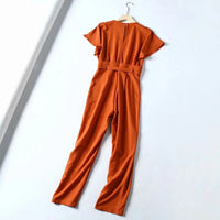 Women's New Product Solid Color Waist Jumpsuit