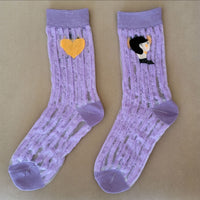 Socks Female New Cartoon Jacquard Korean Tube Socks Draw Thin Glass Stockings Cute Women Socks