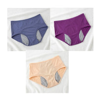 Large Size Breathable Front And Rear Leak-Proof Mid-High Waist Underwear