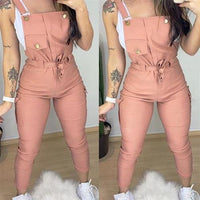 Pocket Threen-Dimensional Sling Jumpsuit