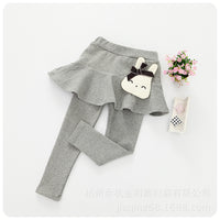 Girls Autumn And Winter Dress Skirt Pants Fake Two Plus Velvet Thickened Leggings