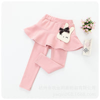 Girls Autumn And Winter Dress Skirt Pants Fake Two Plus Velvet Thickened Leggings