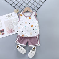 Sports Pure Cotton Girls Casual Fashion Suit Korean Children's Clothing