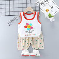 Sports Pure Cotton Girls Casual Fashion Suit Korean Children's Clothing