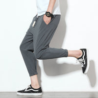 Thin Men'S Casual Nine-Point Pants Solid Color Plus Size Sweatpants Korean Version Of Harem Pants Trend