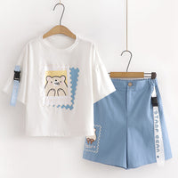 Short-sleeved T-shirt Girls Sports And Leisure Shorts