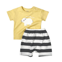 Western Style Baby Cotton Short-sleeved T-shirt Shorts Loose Suit For Men And Women