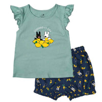 Presale Casper And Lisa Girl Girl Baby Baby Summer Set Cotton Short Sleeve Pants Two Piece Set