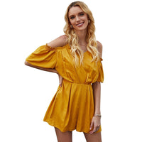Ladies Fashion Casual Short Sleeve Jumpsuit