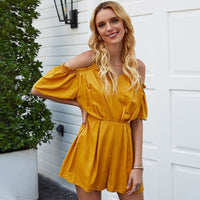 Ladies Fashion Casual Short Sleeve Jumpsuit