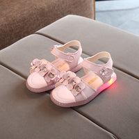 Girls' Toothy Flashing Sandals Fashion Glowing Princess Shoes
